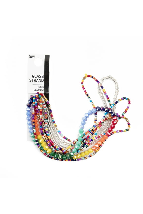 DIY Multi-Strand Rainbow Seed Bead and Rondelles, 35 in, 5 Strand, Adult, Model 69995924