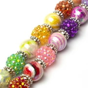 Cousin DIY Multicolor Glass Shambala Bead Strand, 54 pc, Beads for Jewelry Making and DIY, Unisex