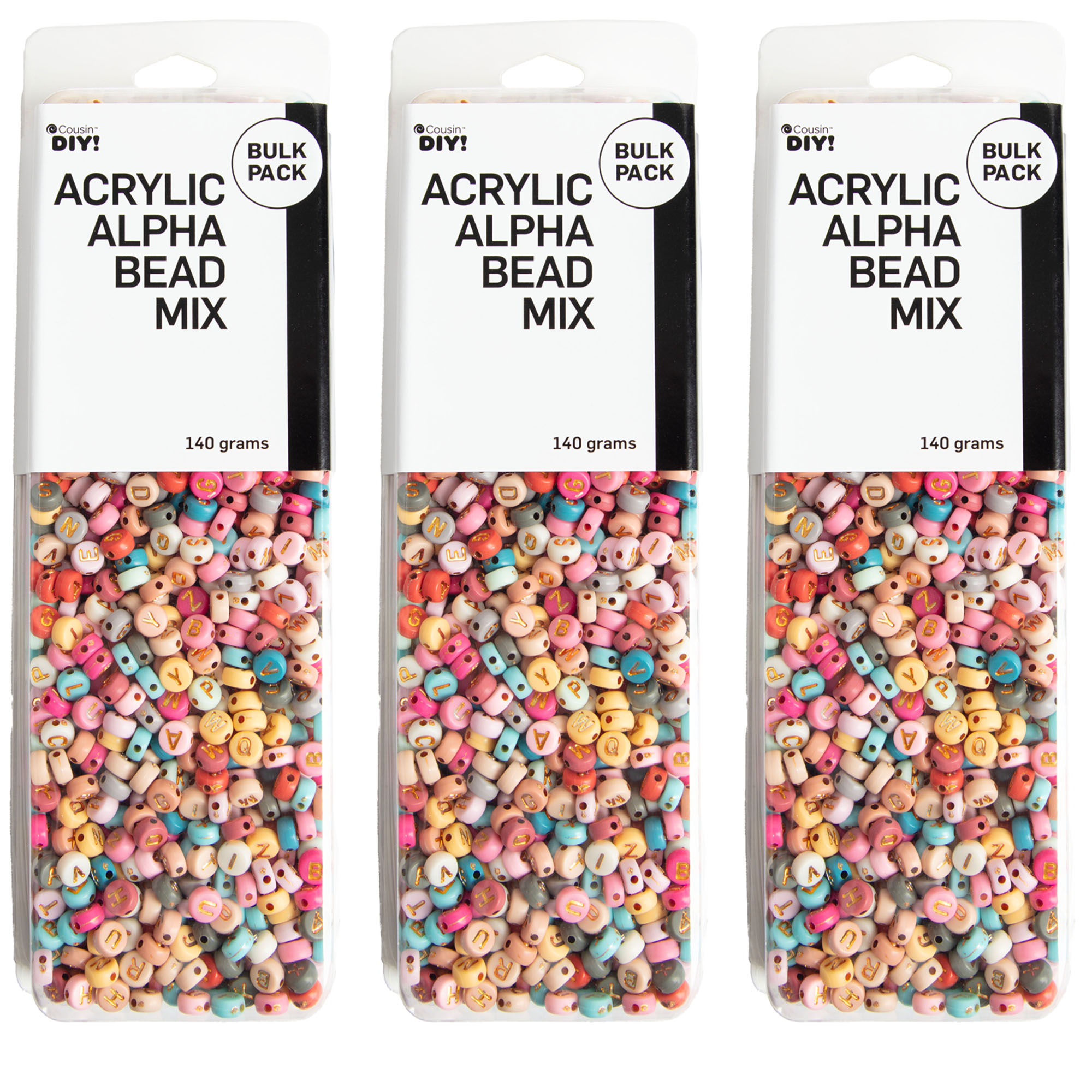 Cousin Fun Packs 185-piece Alpha Beads Rotondo Nero Mix
