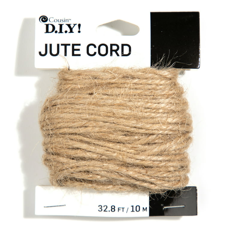 Cousin DIY Natural Jute Cord Twine, Light Brown, 32.8 ft
