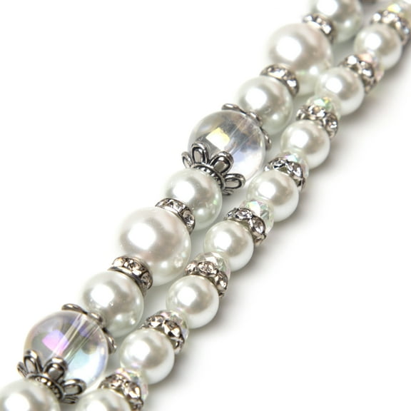 Cousin DIY Pearl Mix Bead Strand, 14", White, 69 Pc, Unisex for Adults