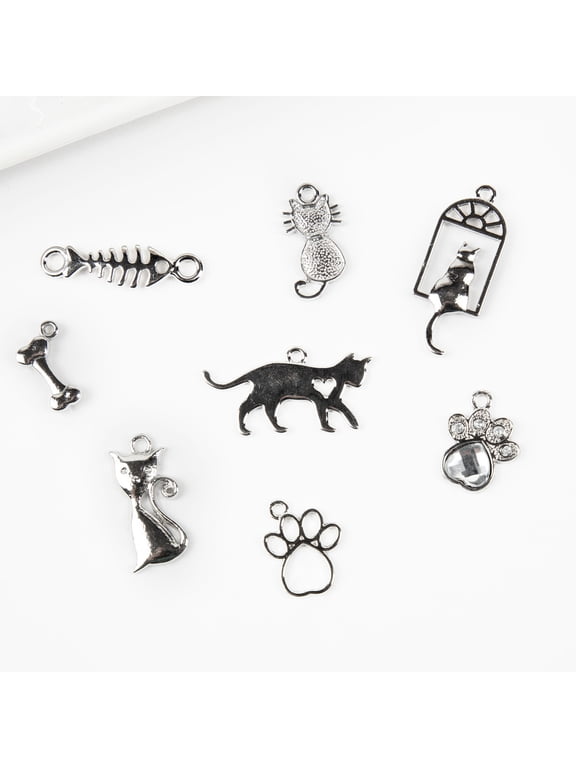 Cousin DIY Pet Bulk Charm Assortment, 50 Piece, Silver, Adults, Unisex