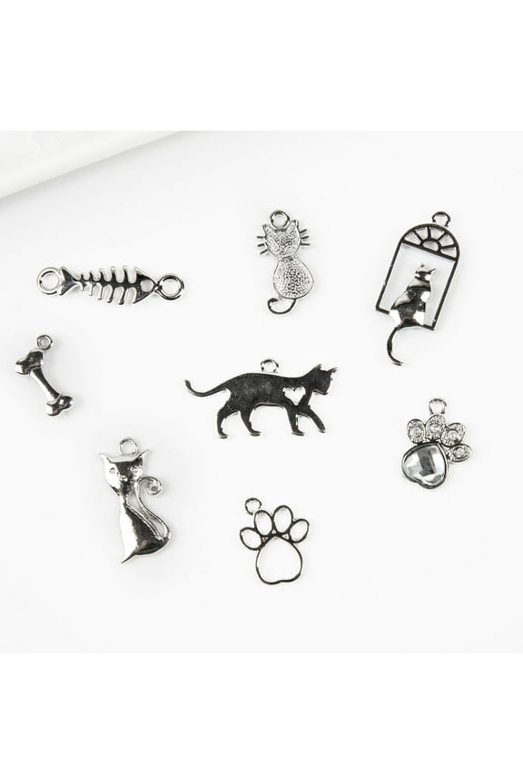 Cousin DIY Pet Bulk Charm Assortment, 50 Piece, Silver, Adults, Unisex