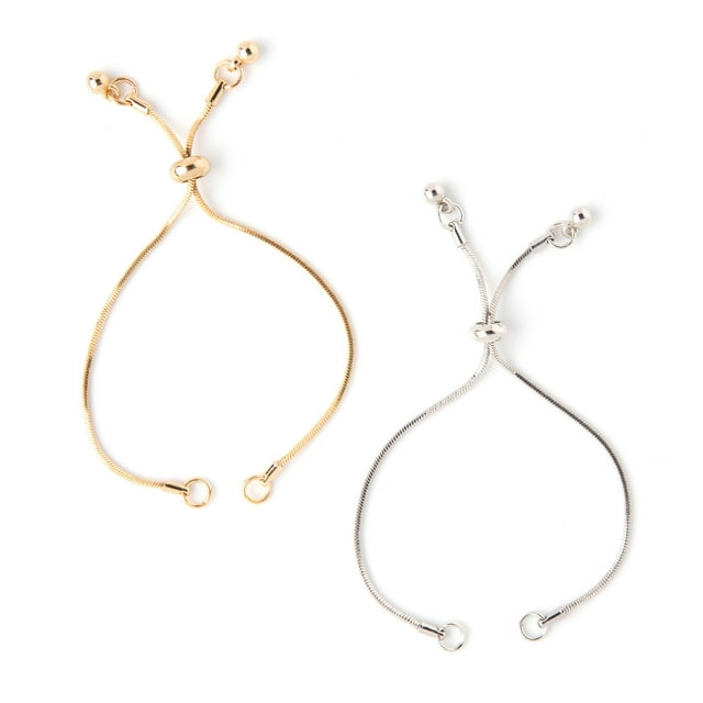 Cousin DIY Pull String Bracelet, Gold and Silver, Model 69991849, 2Pc