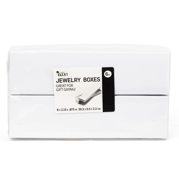 Cousin DIY Rectangular White Paper Gift Boxes, Unisex (6 Piece) 8" x 2.15"