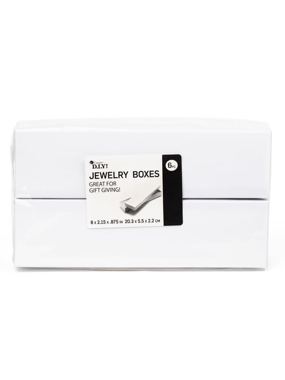 Cousin DIY Rectangular White Paper Gift Boxes, Unisex (6 Piece) 8" x 2.15"
