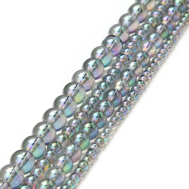 Cousin DIY Round Glass Bead Strand in Multiple Sizes, (4) 7.5 inch