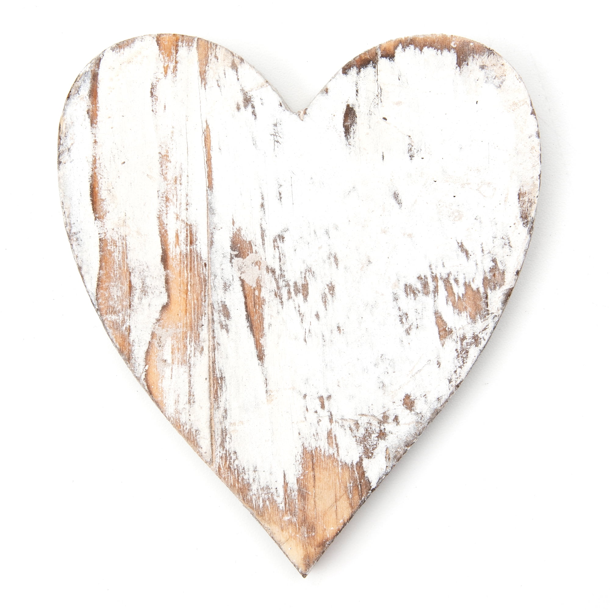 White Coated Wood Heart Block 5.90 x 5.11