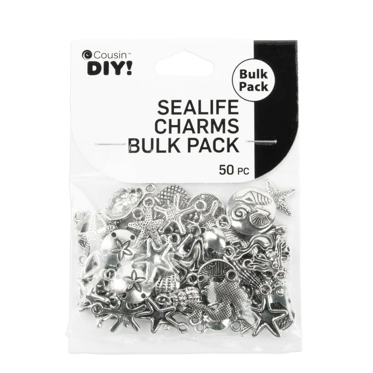 Cousin DIY Sea Life Bulk Charm Assortment, 50 Pc. Silver Metal, Jewelry  Making Pendants for Adults