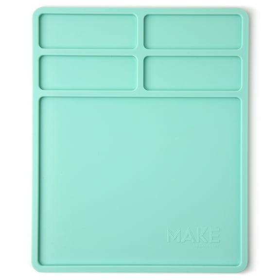Cousin DIY Silicone Bead and Crafting Mat with Recessed Compartments, Rolls Up, Teal Blue, 1 Piece