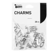 Cousin DIY Silver Block Letter Metal Alphabet Charms, 26 Piece, Adult, Unisex, Model 69992728