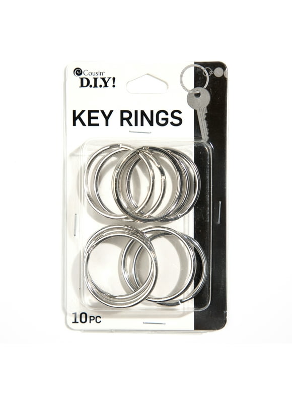Cousin DIY, Silver Key Rings, Metal, Model# 63800244,10 Pc