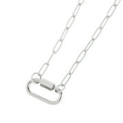 Cousin DIY Silver Paperclip Chain with Carabiner Pendant, 18"+3" Extender, Metal, Adult, 69995781