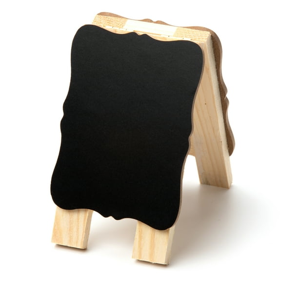 Cousin DIY Small Mini Folding Chalkboard & Dry Erase with Wood Easel, Double Sided, Black MDF