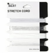 Cousin DIY Stretch Cord, 16 yd, 4 Piece Roll, Clear/White, Jewelry Making