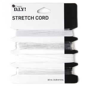 Cousin DIY Stretch Cord, 16 yd, 4 Piece Roll, Clear/White, Jewelry Making