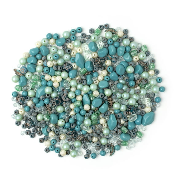 Cousin DIY Turquoise and Green Acrylic Bead Mix, 5.3oz, 500 Piece, Unisex for Adults, AJM65022028
