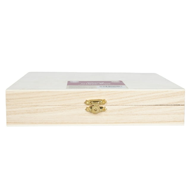 Cousin DIY Unfinished Wood Cigar Box, 8.54" x 8.15" x 1.73"