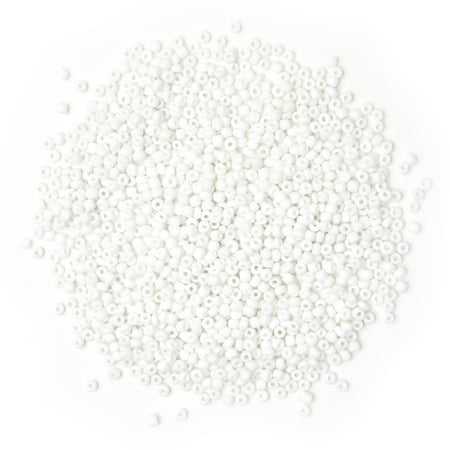 Cousin DIY White Glass E-Bead Bulk Pack, 100g, 1000 Pieces