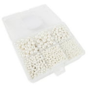 Cousin DIY Assorted White Faux Pearl Beads Kit   615-Piece Round Beads with Organizer Case for Jewelry Crafts