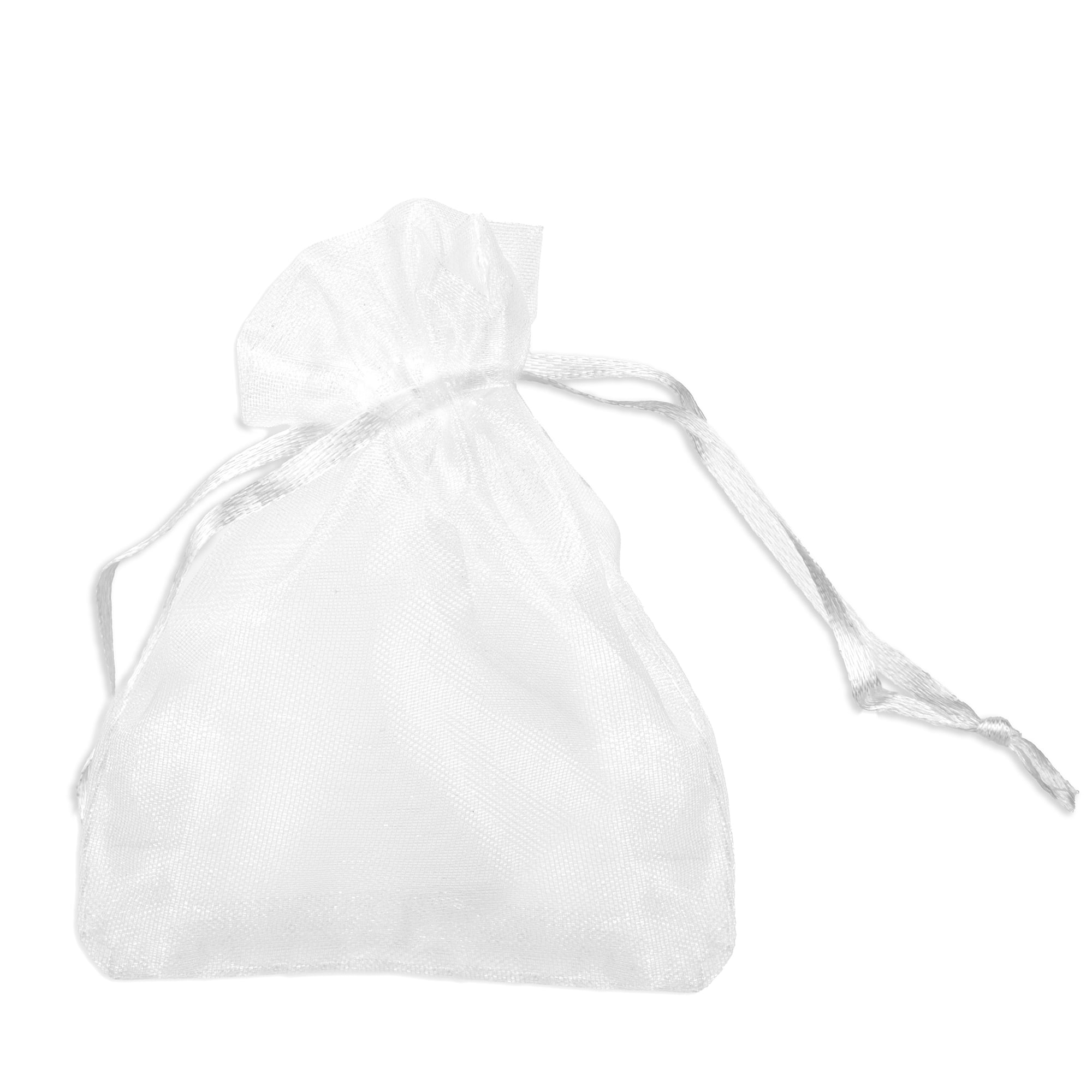 Cousin DIY White Organza Party Favor Bags, 5.5" x 3.75", 50 Piece, Unisex, Adult