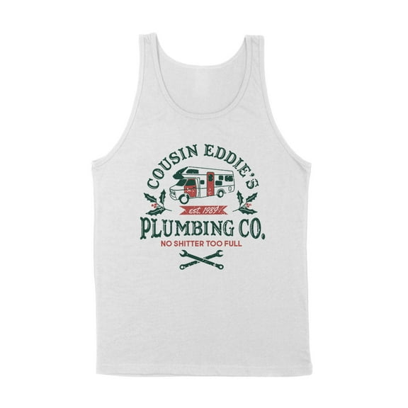Cousin Eddie's Plumbing Co. Tank Top Unisex Large White