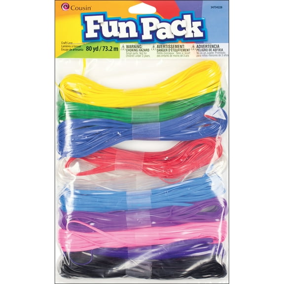 Cousin Fun Pack Plastic Lace, 80 Yards/pkg, Multicolor