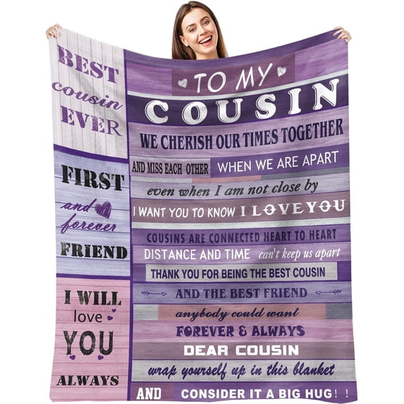 Cousin Gifts for Women,Gifts for Cousins Female, Best Cousin Gifts, Birthday Gifts for Cousin Female, Cousin Birthday Gift,Cousins Gifts Blanket 60"x50"