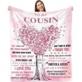 thumbnail image 1 of Cousin Gifts for Women,Gifts for Cousins Female,Cousin Gifts Blanket 50x60,Best Cousins Birthday Gift,Happy Birthday Cousin Gifts Ideas,Cousin Gifts for Girls,Cool Christmas Cousin Gifts, 1 of 6