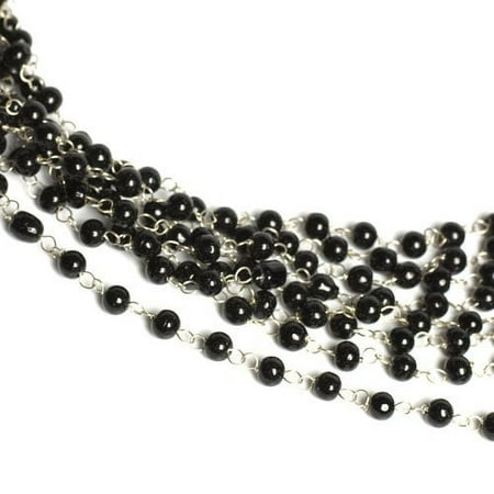 Cousin Glass 80" Stone Black Linked Strand, 1 Each