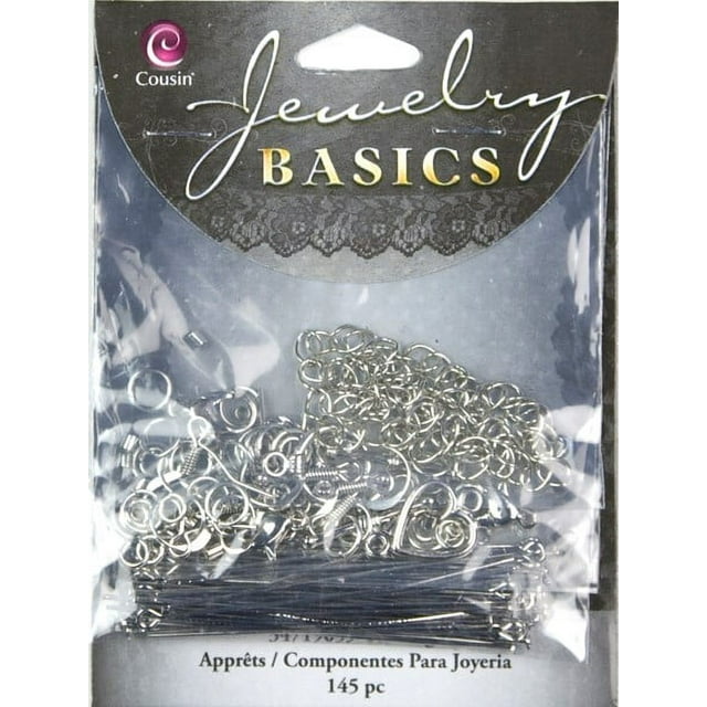 Cousin Jewelry Basics Metal Findings, 134pk, Silver, Starter Pack