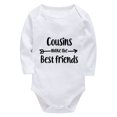 thumbnail image 1 of Cousin Make The Best Friend Newborn Clothes Long Sleeve Plain Onesie White Baby Boy Hospital Outfit Newborn, 1 of 2