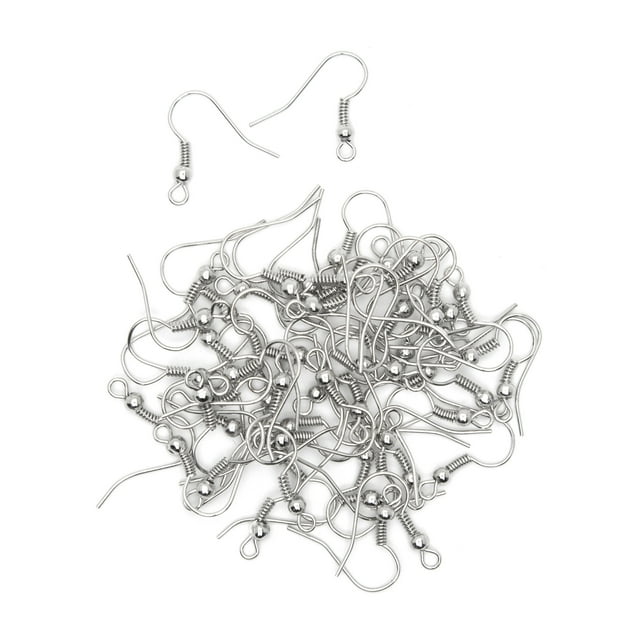 Cousin Metal Fishhook Earwires, Silver, 136 Piece