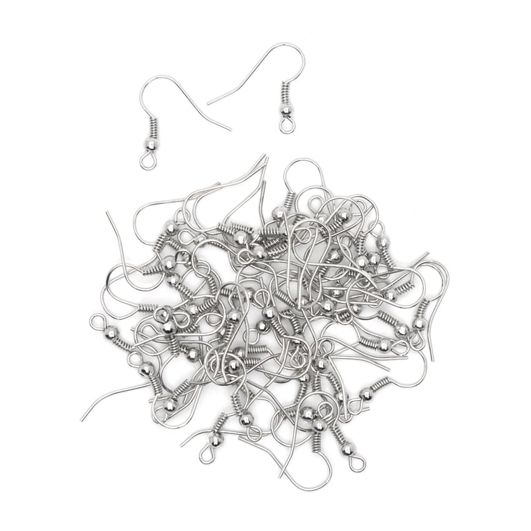 cousin stainless steel fish hook earwires Cousin Metal Fishhook, Silver, 136 Piece, Adult Unisex, Size: One size