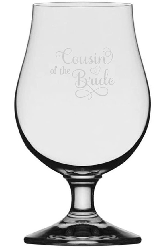 Cousin Of The Bride Samantha Font Wedding Party Themed Etched 13.25oz Iona Beer Glass