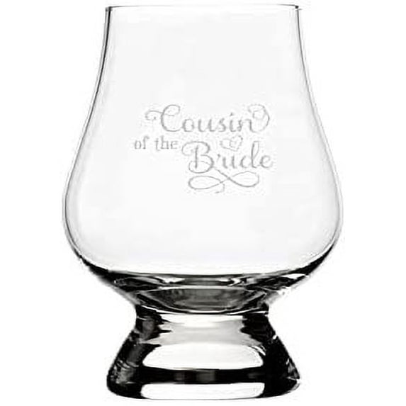 Cousin Of The Bride Samantha Font Wedding Party Themed Etched 2.5oz Whisky Glass