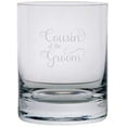 thumbnail image 1 of Cousin Of The Groom Samantha Font Wedding Party Themed Etched 11oz Crystal Rocks Whisky Glass, 1 of 1