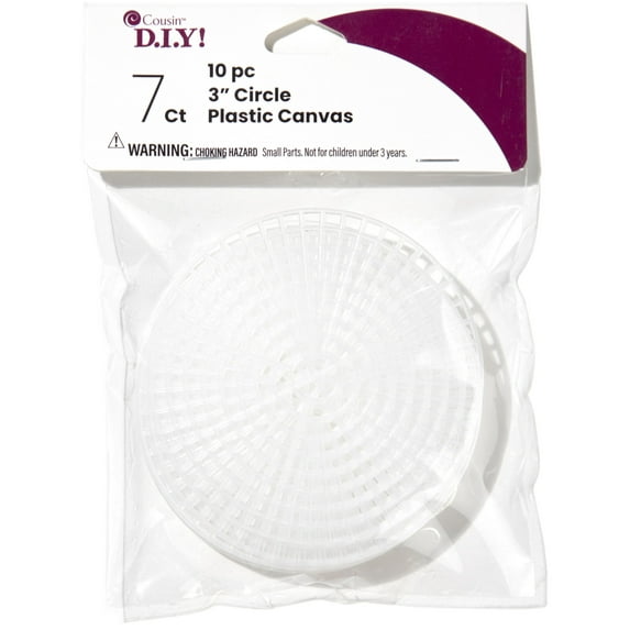 Cousin Plastic Canvas Shape 7 Count 3" 10/Pkg-Circle Clear
