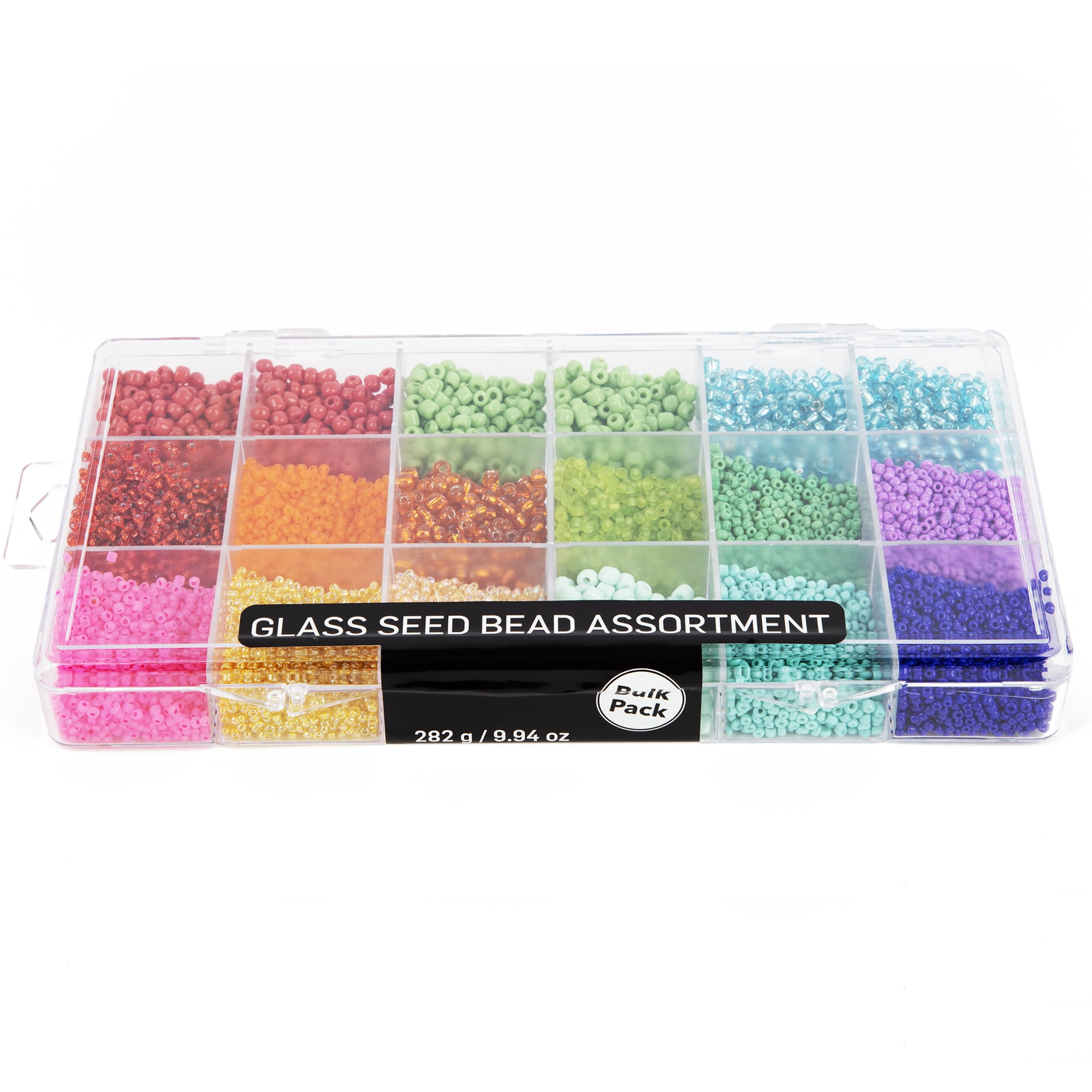 Cousin DIY Bright Rainbow Glass Seed Bead Value Bulk Pack 282g 10000 Piece Model Ajm65022009 Blue