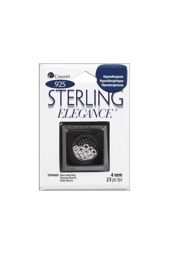 Sterling Elegance Open Jump Ring 4mm 25pc