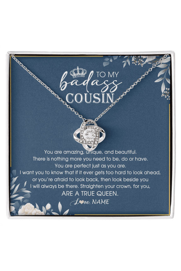 Cousin Straighten Your Crown Necklace, Gold Love Knot Necklace