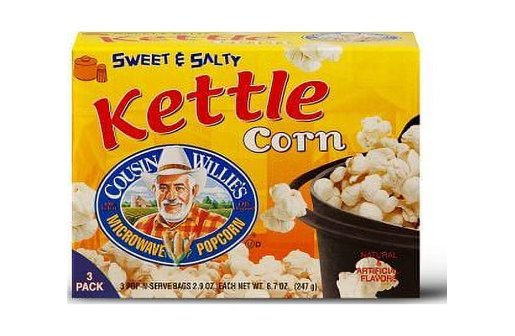 Cousin Willie's Sweet & Salty Kettle Corn Microwave Popcorn