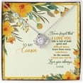thumbnail image 1 of Cousin's Birthday Necklace, Gift on Her Wedding, To My Cousin Necklace Gift, Christmas Gift, Love Knot Necklace with Message Card and Gift Box, 1 of 5