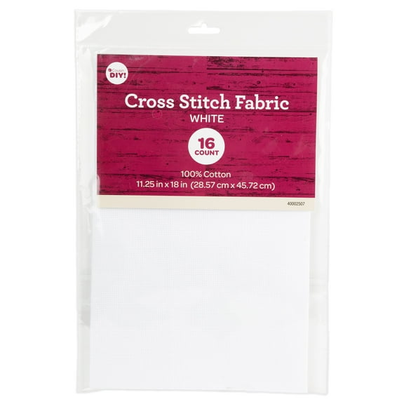 CousinDIY 16 Count Aida Fabric 11.25"X18"-White
