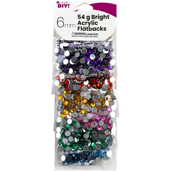 CousinDIY Acrylic Flatbacks 6mm-Bright