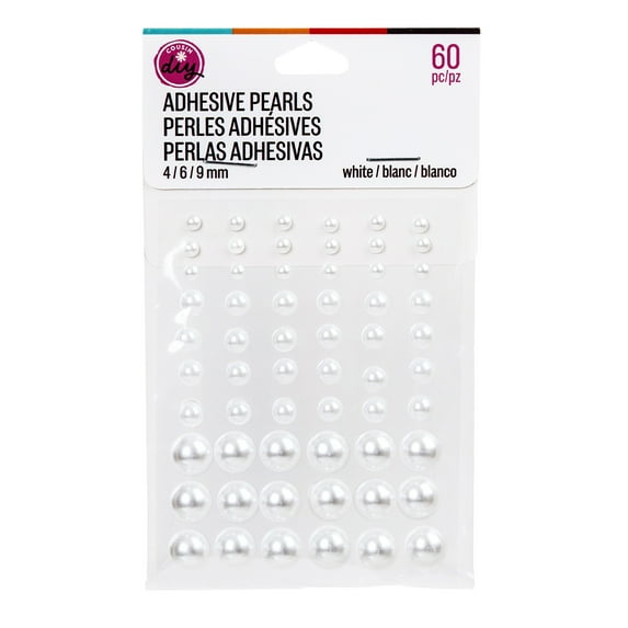CousinDIY Adhesive Pearls 60/Pkg-Pearl White