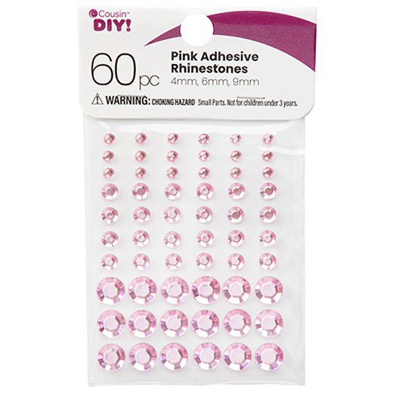 CousinDIY Adhesive Rhinestones 60/Pkg-Pink