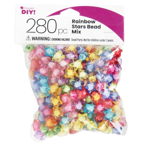 CousinDIY Bead Mix 280/Pkg-Pastel Stars
