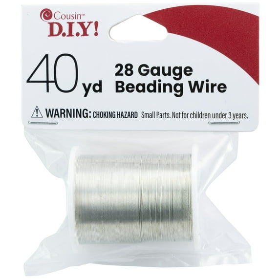 CousinDIY Beading Wire 28 Gauge 40yd-Silver