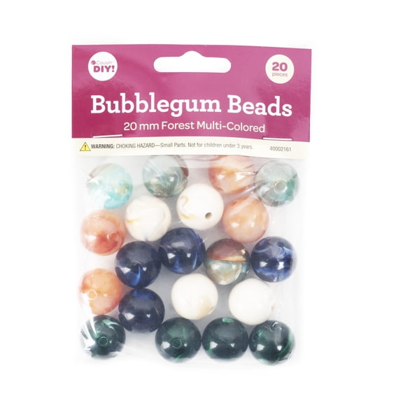 CousinDIY Bubblegum Bead 20mm 20/Pkg-Forest